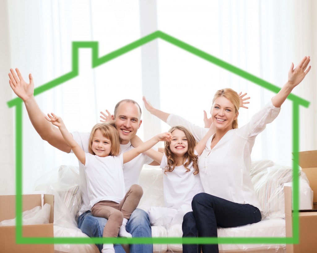 family sitting on a couch