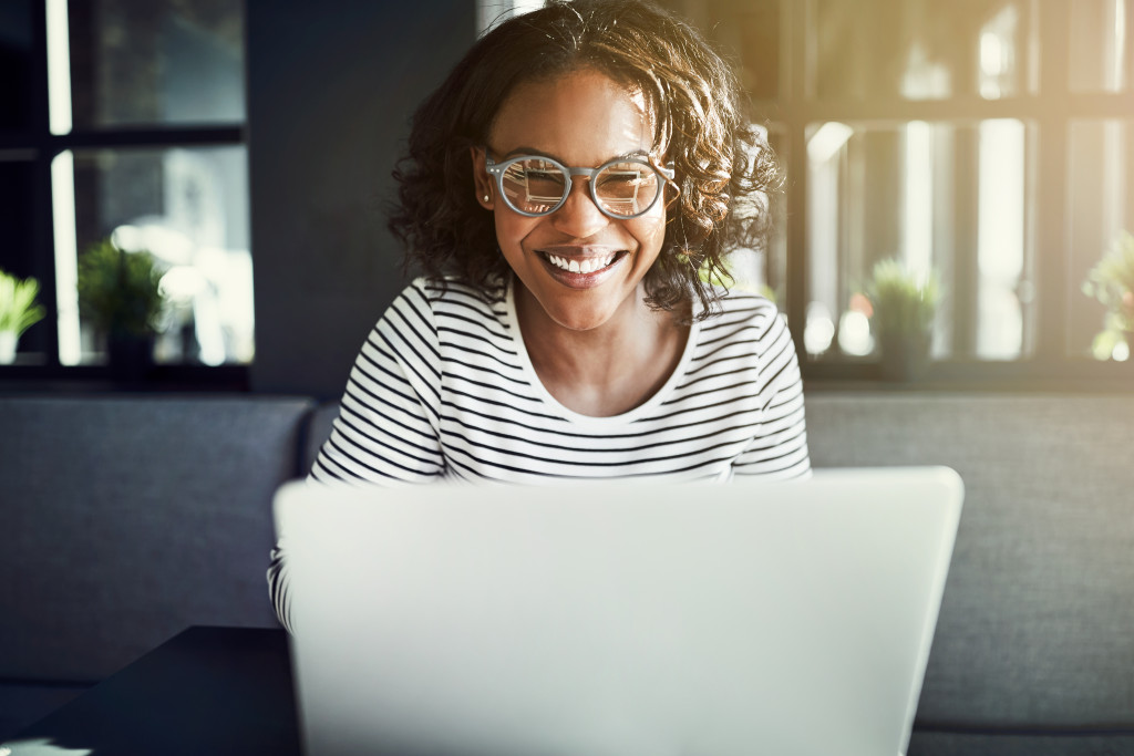 woman smiling