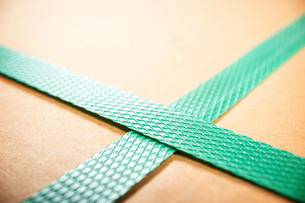 green ribbon on a box