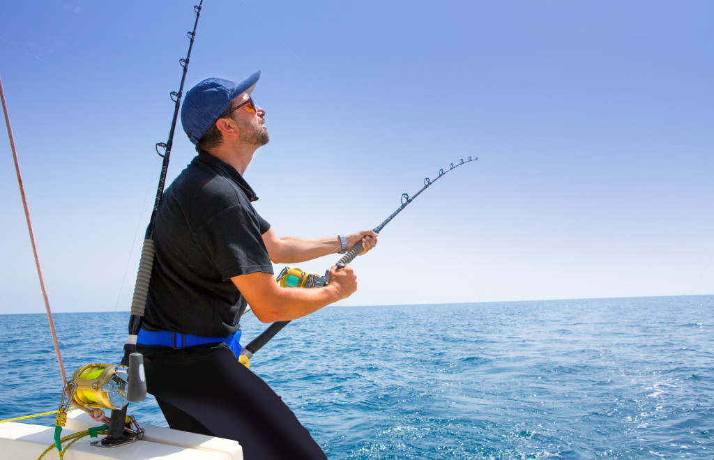 A man fishing while feeling safe